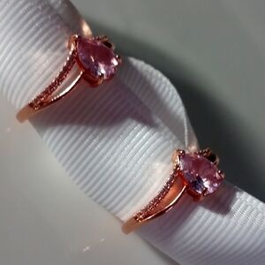 Ring size 9 pink circ circoni copper gold plated